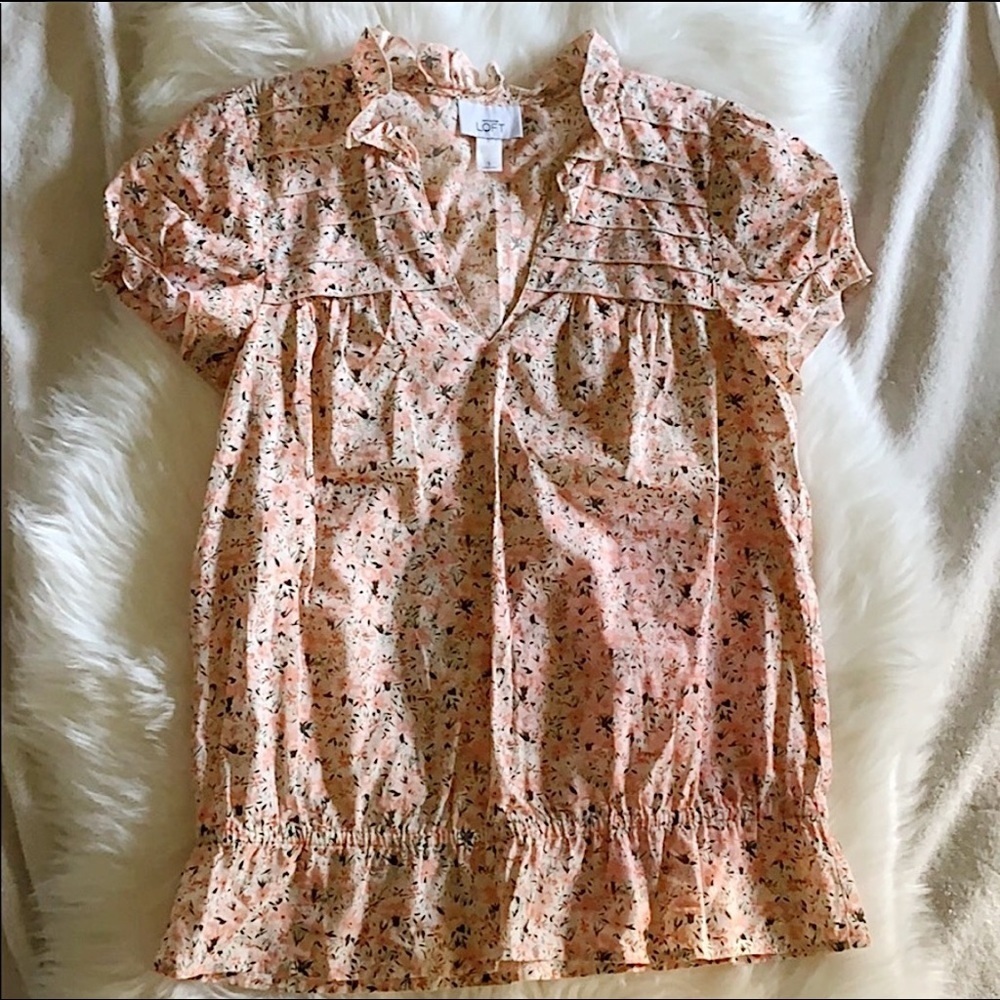 LOFT| Chic Floral Cotton Blouse